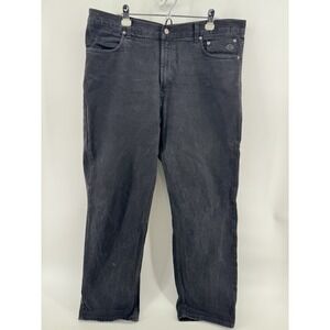 Harley Davidson Black Denim Jeans Men's 40x32 Straight Fit 100% Cotton‎
